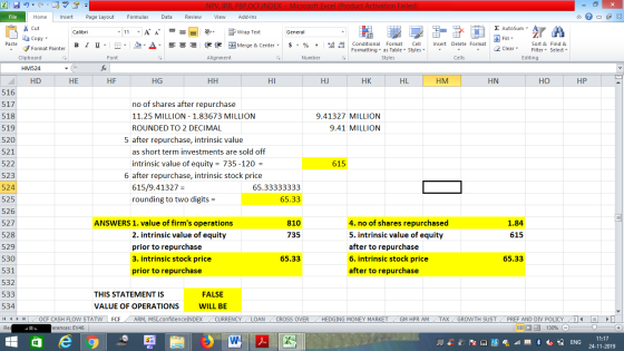 NPV, IRR, PBP,OCF, INDEX - Microsoft Excel (Product Activation Failed) Formulas File Home Insert Page Layout Data Review View