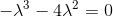 -\lambda ^3-4\lambda ^2=0
