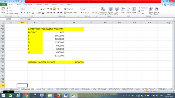 X 2 E. Insert = Page Layout projects (Autosaved) (Autosaved) (Autosaved) - Microsoft Excel (Product Activation Failed) Data R
