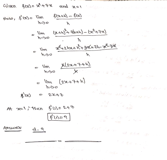 Given f(x)=x²+za and a=1 Noo fas= lim hoso lim fath)-f(x) h ixth Hath)-(2²77%) h Exchathraxh-xt-ta ܘܟh 12 lim haso h X(22+7th