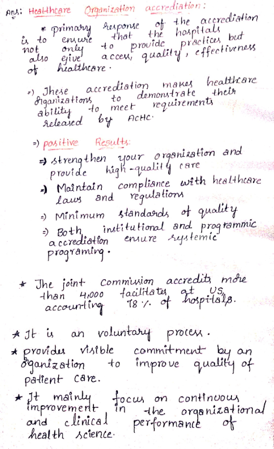 Ansi Healthcare Organization accrediation : primary response of the accrediation iu to ensure that the hospitals not only to