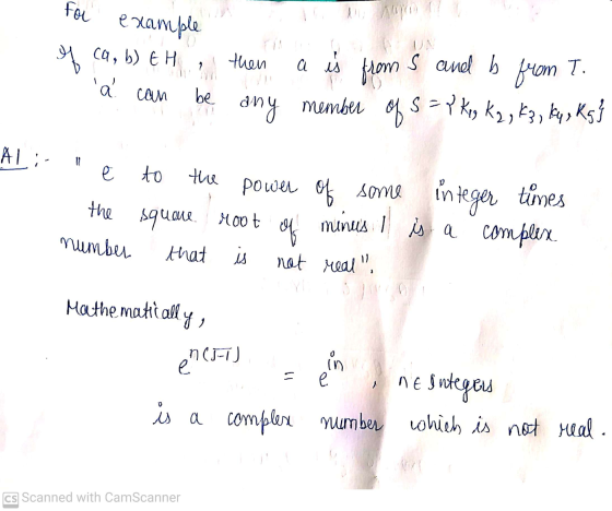 For example = { Kg K2, K3, kq , Kg} of a is from any member ca, b) EH then s and b from T. can be AL; 1? the e to power of