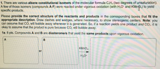 Image for 1. There are various alkene constitutional isomers of the molecular formula C6H8 (two degrees of unsaturation)