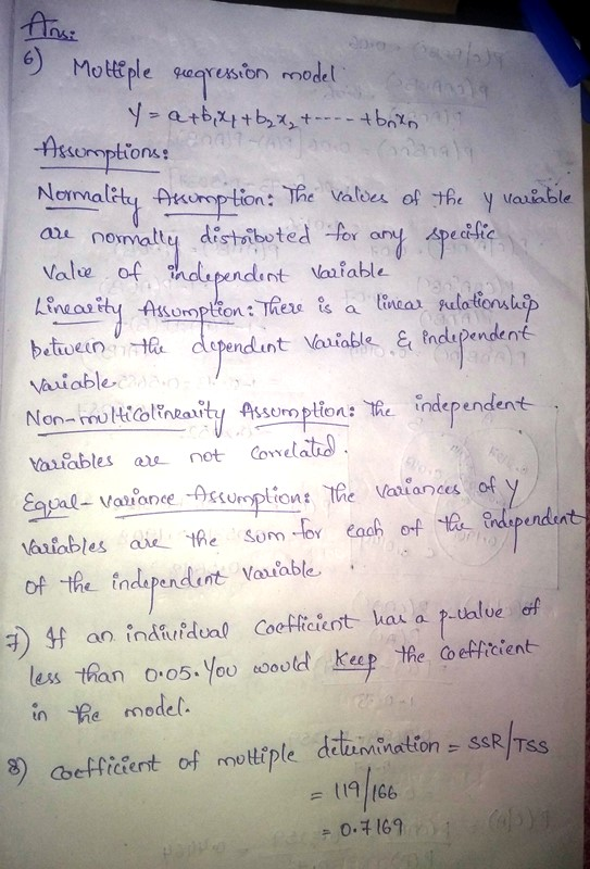 Ani 6) Multiple regression 300 regression model Y any specific y=a+bx+by x, t... tboto ng Assomptions: anal Normality Arcmpti