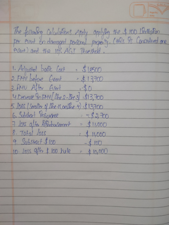 Pago The follending calculations apply oplythen the $ 100 l Lotto per event on damaged personal property. (this Os Conserdere