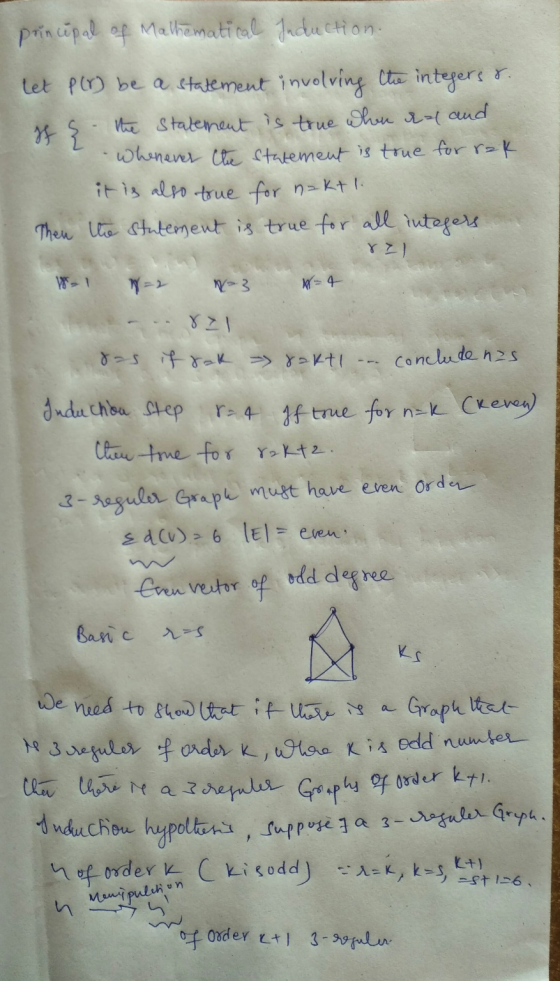 principal of Mathematical Induction. let P(r) be a statement involving the integers &. of the statement is true when re and w