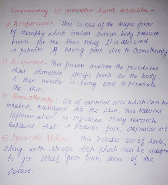 Complementay or alhernaive health modalihes ) A cupressureThus is on of the mayor form heraphy whuch involves overall body pr
