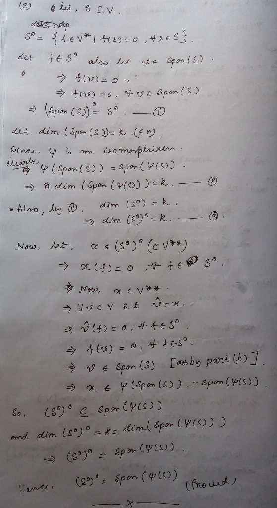 (e & het, sov. Lele, sep so = { s EU* Ifess=0, & RES}. ft so also let re Spon (S) det = f (20)=0, om tre)=0 & ve span(s) = (s