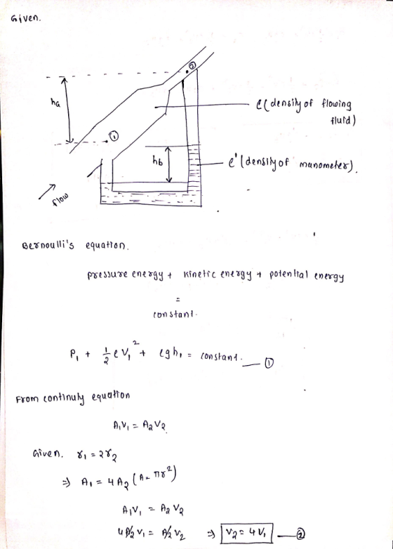 Given C(dınsthjof flowing fluld) hb Gennoullis equatorn presuYe energy t Kinetrc ene g y Polen hal energy ton Stant from conl