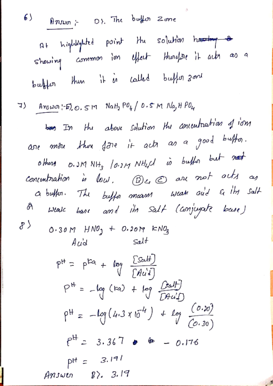 Answor i Dr. The buffer zone At highlighted point the solution how they a showing common in effect therefore it acts as a buf
