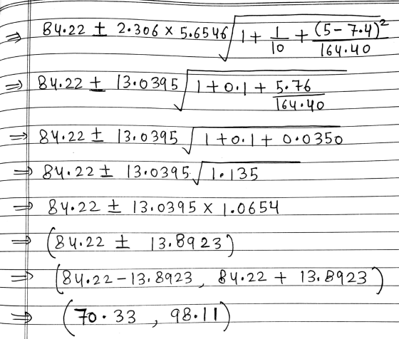 84.22 + 2.306 X 5.6546/1+b + (5-7.4) 164.40 B५.22 + 13.0395/1+0. + 5.16 16५.५० 84. 22 + 3.0 395 | +0. + 0.0 350 ==84. 22 + 13
