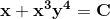 \bf x+x^3y^4=C