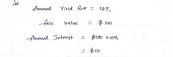 Anuual Yield Rete t0 face loo value Annual Interejt $10 TJ (O