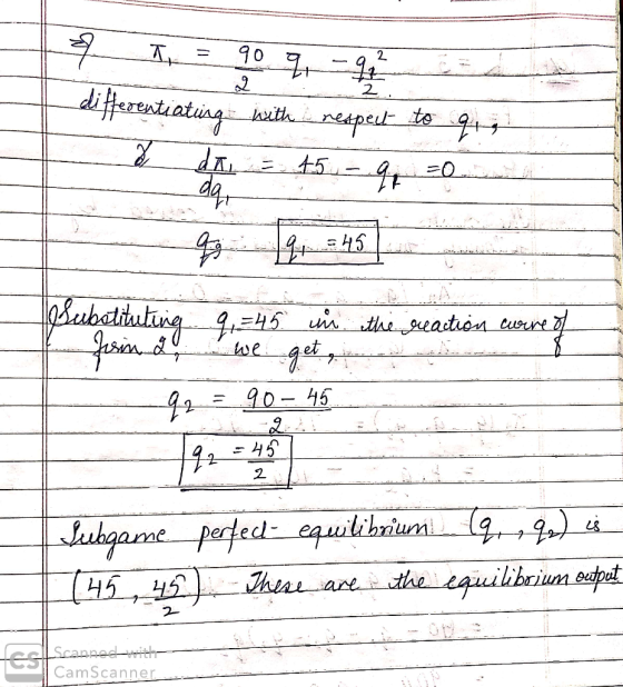 differentiating with respect to 9411 & dr. = 45. q. O n the loSubstitutina 9 =45 in the reaction curre of ..... 92 = 90 - 45