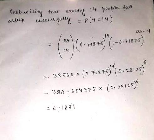 fall Probability that exactly 14 people аkluch sueets fulld (=1ч) ар-19 2. зв. о х (о-н#s) (о» 2xias 2. 380 - 609 25 х (с. -