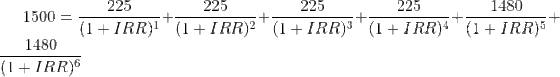 1500- 225 225 225 (1IRR) (1IRRIRR)3 (1IRR) (IRR)5 225 1480 1480