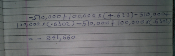 -570,000 + 100,000 X (7.623)- 510,000+ 100,000 X (-6302)-510,000 + 100,000 XC-G302) 941,660