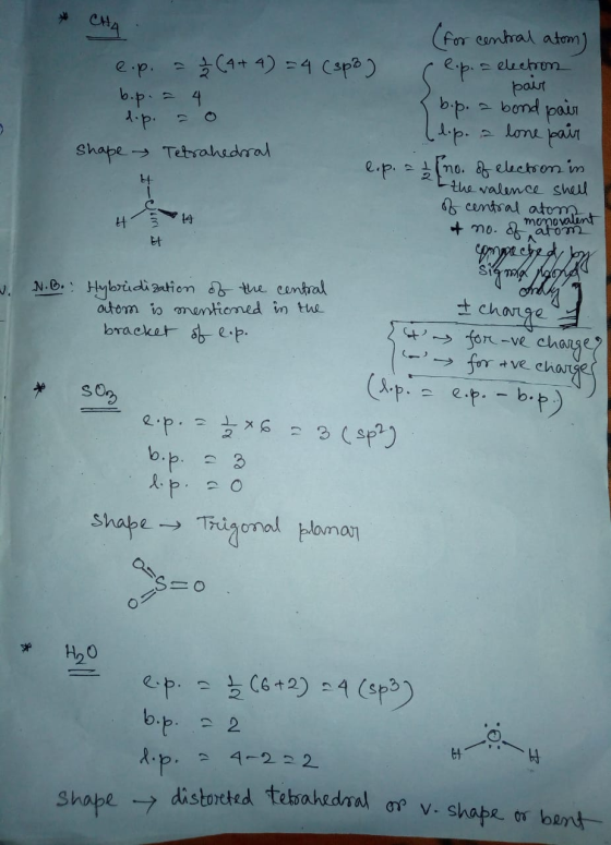 CHA e.p. = 2 (4 + 4) = 4 (303) b.p. = 4 d.p. ao shape Tetrahedral l.p. a (for central atom) clip. = election . pare b.p. a bo