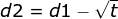 d2 = d1 - Vt