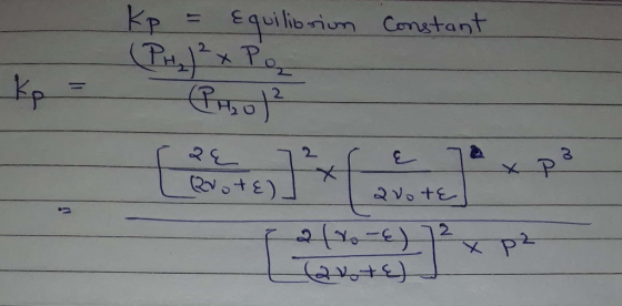 Constant Kp = Equilibriun (PH₂)² x P ₂ (Pro)? Kp = Quote) avote Qu+E) J