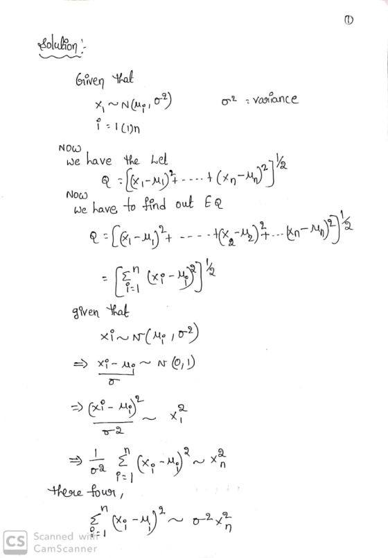 NOW, Now Rolulion: Given that * ~Corp, 62 oz z vodiance i = 1 (in We have the well Q = {0,-) 3...+(Xn-4.72716 We have to find