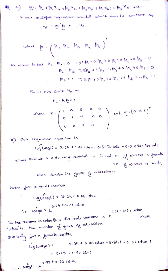 as, a) P.th», th,%. 야3y, f t1,Yu, ‘ ts+,. .11. We want lest to P,o.tobo 0 0 - 3-24+ 0.06.adu 24 10.06 u og wage: 오 3.24 ↑ 0.0 6·edue 12due , ;ク о.yous cd 오du eoh on numby. log ωage): 3.24 + 0,06 edue-o-si.l . 0.01 edue. I 2.33 .05 edu c 3 05 adue 63a32