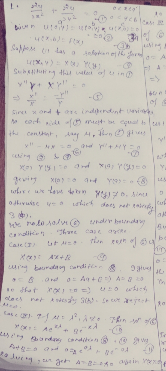 Ry oCり26case 皿 ehiuen utoh:40 ) x,o)0 using tas a solukon oth Jorm Suppos ucxy) ) Y) Subrrikmng thi valu of in => r Y Sirc x