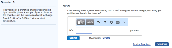 Question 9 The volume of a cylindrical chamber is