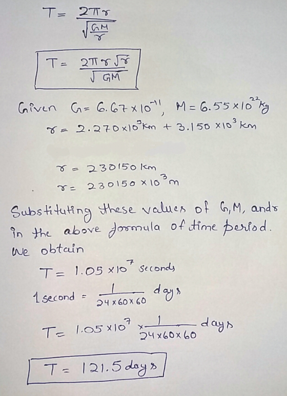 AM ven 23 0150 km Gubstitutns hase values o GM, ands In the above dosmula of we obtain no , aunds dtime pourtod 下 1 second