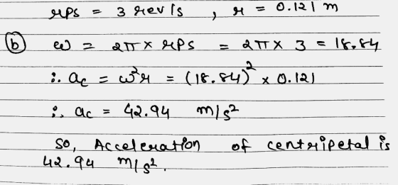 о.121 m 3 яev [s я яps ь апх 3 е 2 я G2.94 оf centaipetal So, Acceleuotfon is
