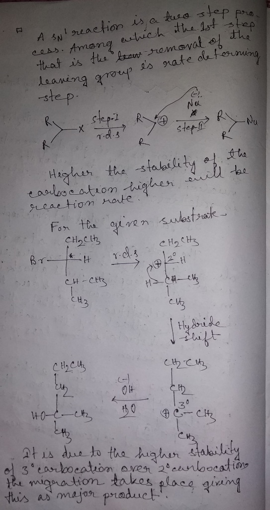 o sul reacts ASN reaction is a two step cess. Among which the host pro that is the beau removal of the leaning group is rate