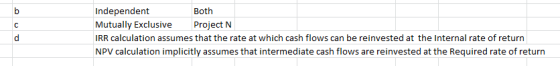 Independent Both Mutually Exclusive Project N IRR calculation assumes that the rate at which cash flows can be reinvested at