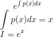 eſ p(x)dr p(x) dx = 2 I = p