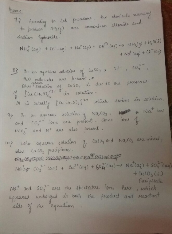 condiy to Lab puoudure, the cemicals muua ueduce0 NHt) axe amoni um chioide and tu Soy an aqueous sltione CuSoy > tㅓ,0·Arnde