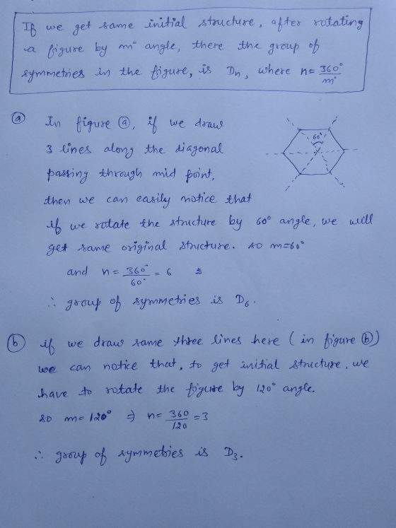 If we get same initial structure, after rotating figure by m angle, there the group of symmetries in the figure, is Do, wher