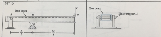 SIT D P Box beam Box beam B Pin at support TOIOIO + w