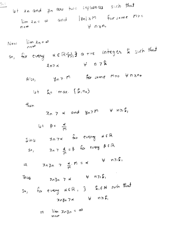 at an and in are lim anaco and two sequences 1507m Hoon. such that for some mo Now lim an so, for every & ER-463, 7 a que int