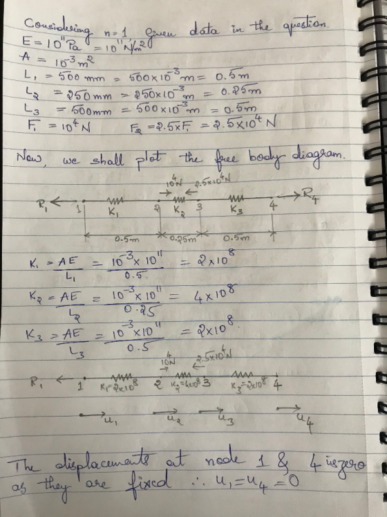 Considerin g no 1 given data in E=10 Palo Net the question, A = 10-3 m2 2 =500 mm = 500x 10 m = 0.5m 2 = 250mm - 250x10 m =