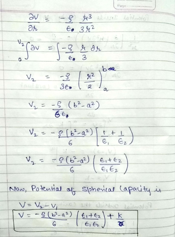 Page at 3 ai Eo 32 b 2 3e 100t&0 a - (b-a2) [ba) (b-2) Eite2 2 Now, Polential a Sohedtat (apauity i V=V_v V-g(ba) Jsintuo E1t
