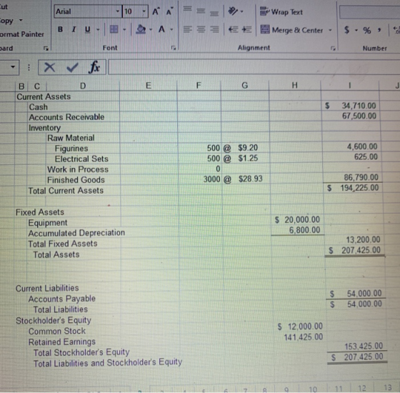 9. Wrap Text Copy ormat Painter bard Arial BIU. 10 . AA = A Merge & Center - $ - % , Font Alignment Number FGTH $ 34,710.00 6