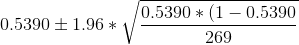 0.5390 +1.96 * 10.5390 + (1-0.5390 269