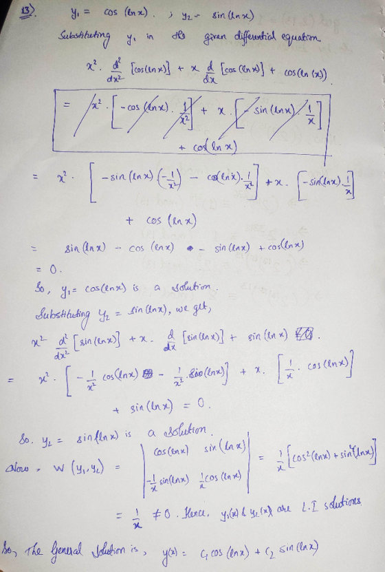 13 Cos (tn x) 2in nx) atashhating in . Tos(in gan difeunhid eguatrn +deoe n cos(ta ta) dx2 - COs Sin (n) +X -sin (ta) (x) + C
