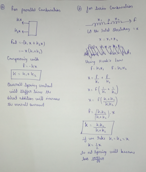 O for parallel Cambriation (6 (6) for series Combination kux *, numerür sf the latal stretching = x W x = With funds Kipr, 27