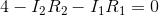 4-I_2R_2-I_1R_1=0