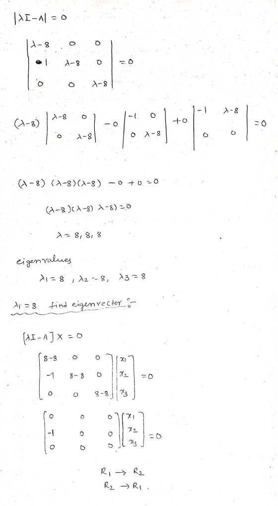 0 11I-A1 o .. A-8 ö o X-8 - X-8 (1-3) +0 X-8 1-8 (1-8) (4-8)(1-8) -- 0 +0=0 (4-8)61-8) 1-8)=0 = 8, 8, 8 eigenvalues >1=8 12 -