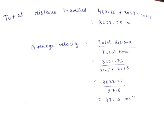 3os3 167. To t c distance tamurd 3622 . 구 S m velooy e distome Total Hme A verag 3622 3622S 97.5 37.15 ms