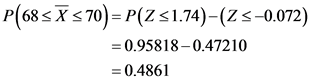 P(68sX s 70) = P(Z 51.74)-(25-0.072)
= 0.95818-0.47210
= 0.4861