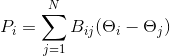 P_i=\sum_{j=1}^{N}B_i_j(\Theta _i-\Theta_j)