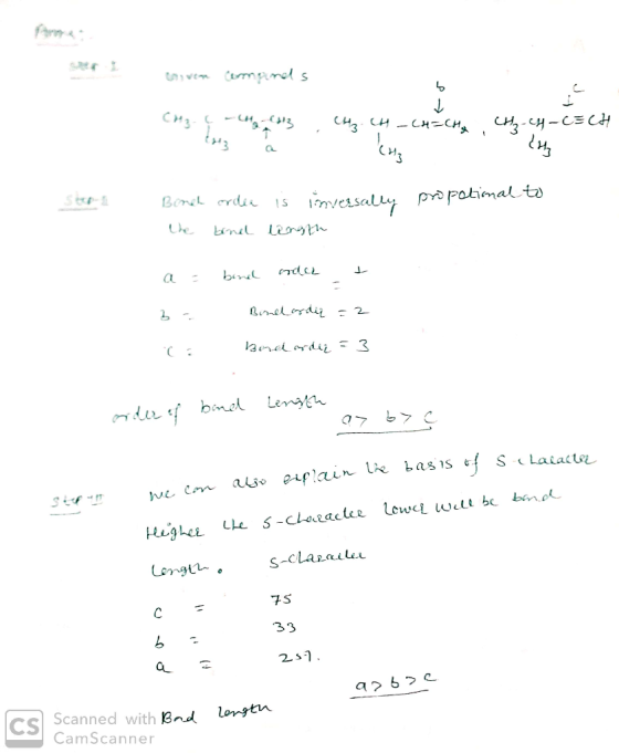 any ver componds H-CH=CHg CH3- q - Cola CH3 CH₂CH-CH=CH₂ CH₂-CH-CECH (sh propatinal to Boneh ordea the bind is inversally len