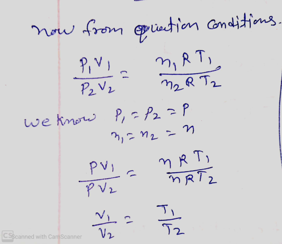 now from opriation conditions. PIVI MIRTI P2 V ₂ - Mar Tz we know P, ap2 =P 7,202=n No I S$canned with CamScanner
